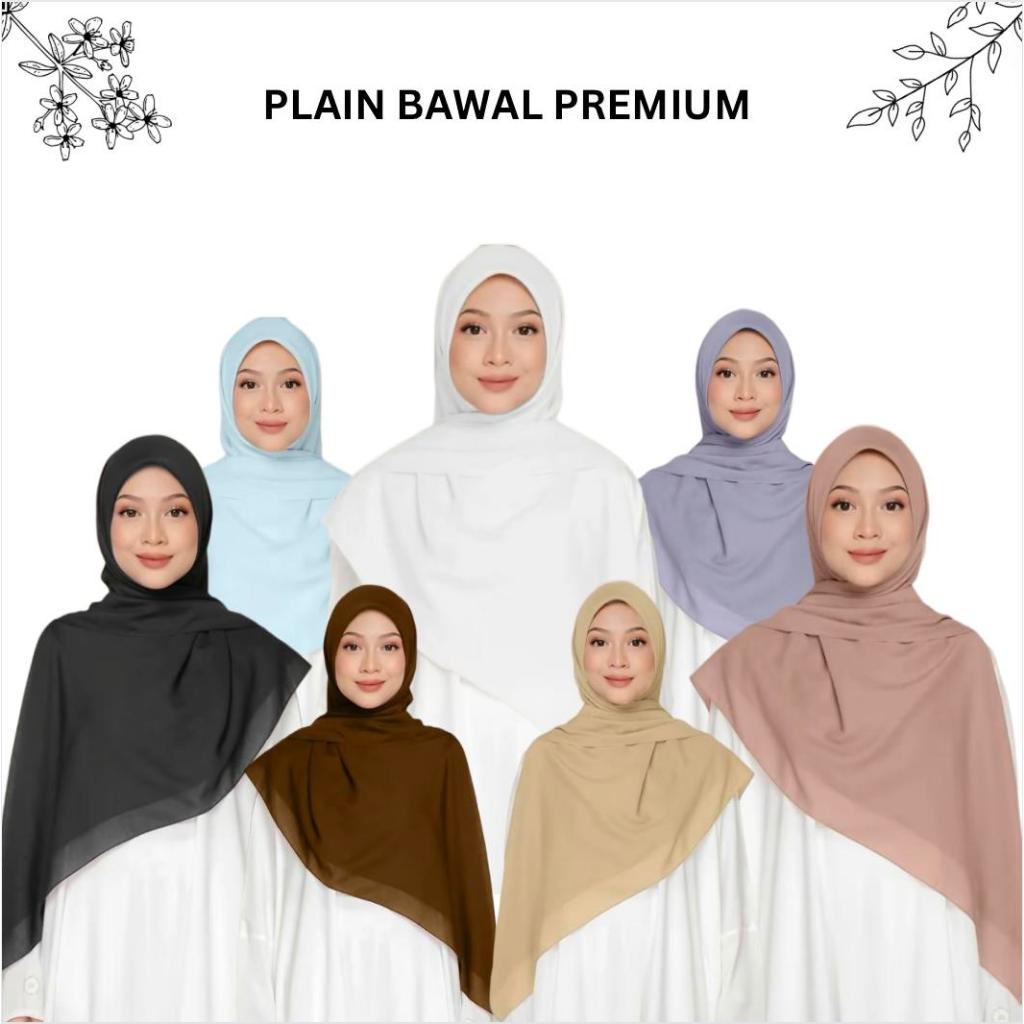 HIJAB NEW RAYA PLAIN Bawal Cotton All Flowy Square Tudung 2024 Hijab ...