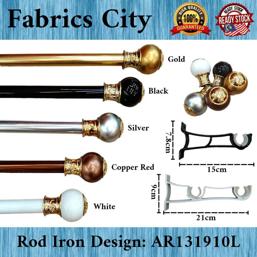 28mm Rod Langsir / Luxe Curtain Rod / Curtain Rod Iron / Single Layer / Double Layer / Code