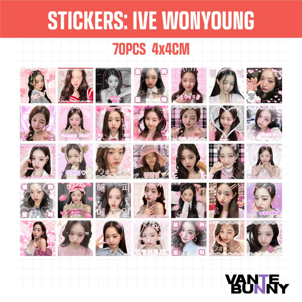 (70pcs) Ive Wonyoung Mail Sticker Kpop Wonyoung Deco Sticker Love Mail ...