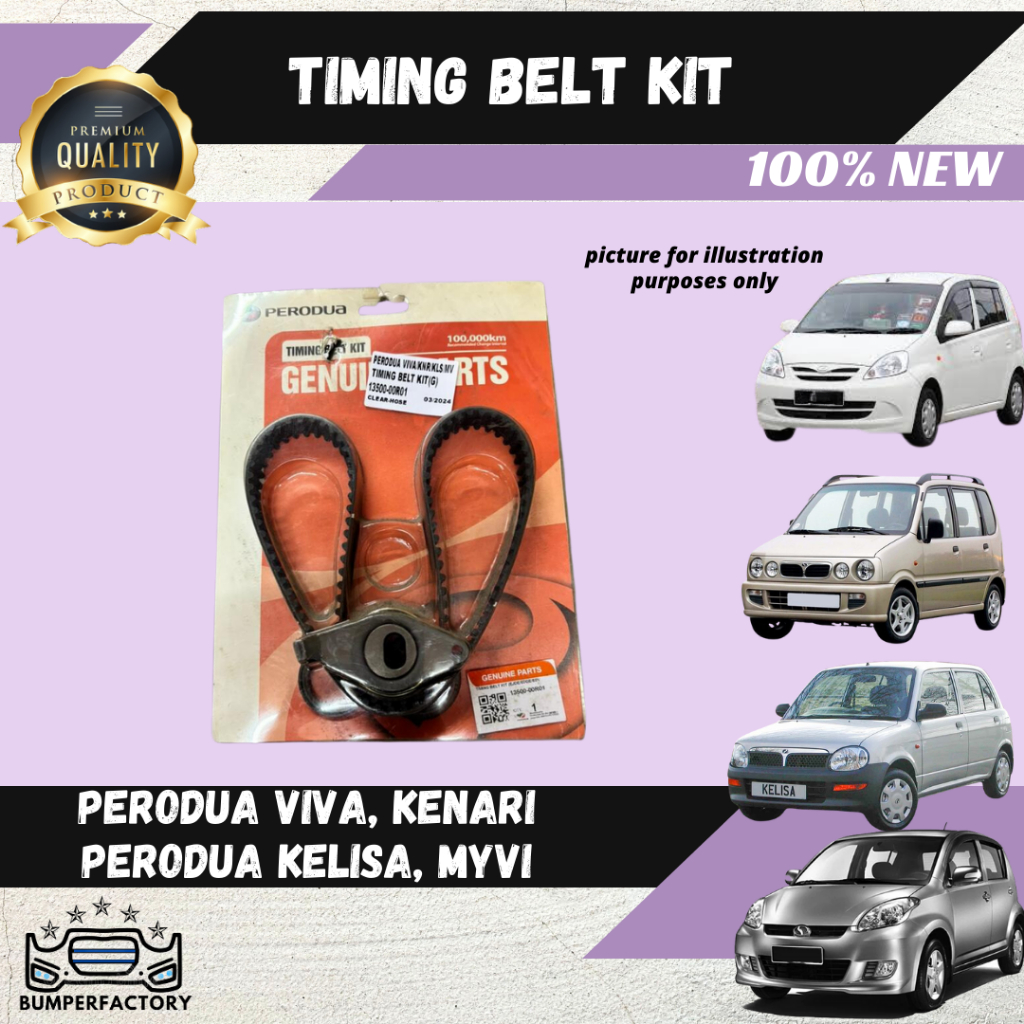Perodua Viva Kelisa Kenari Myvi Timing Belt Kit 1350000R01 100 New