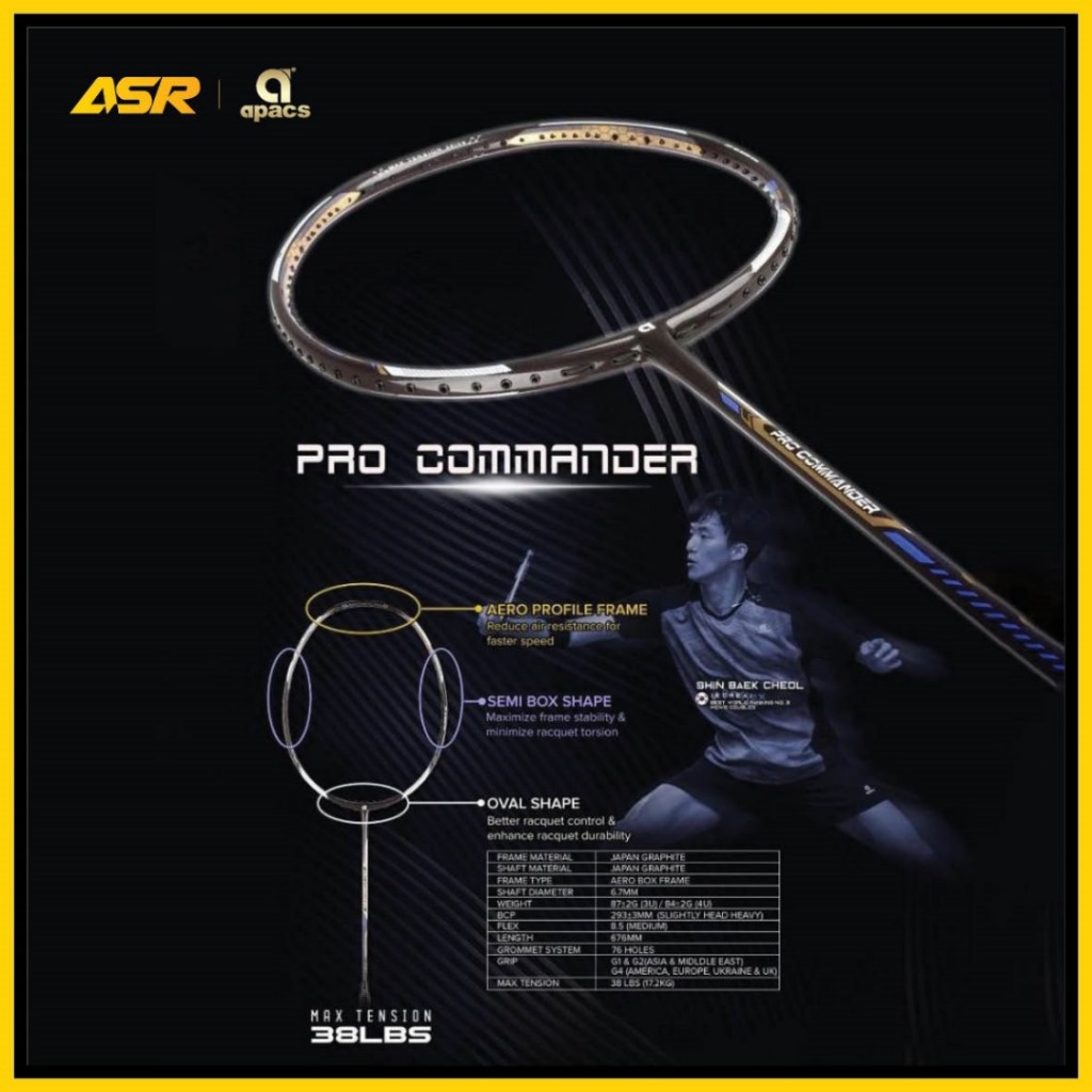 Apacs Badminton Racket Pro Commander / Raket Badminton Apacs Pro ...