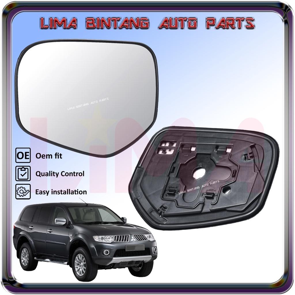 Mitsubishi Pajero Sport Side Mirror Glass , Left / Right Side Kaca