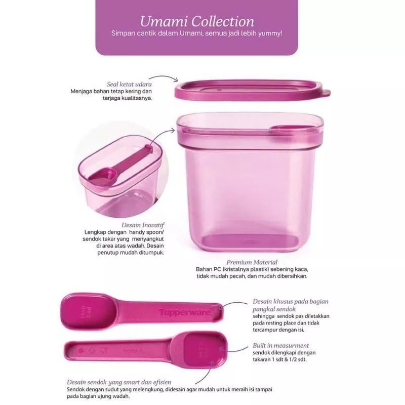 Tupperware Umami Collection Set 500ml (4pcs) -Pink | Shopee Philippines