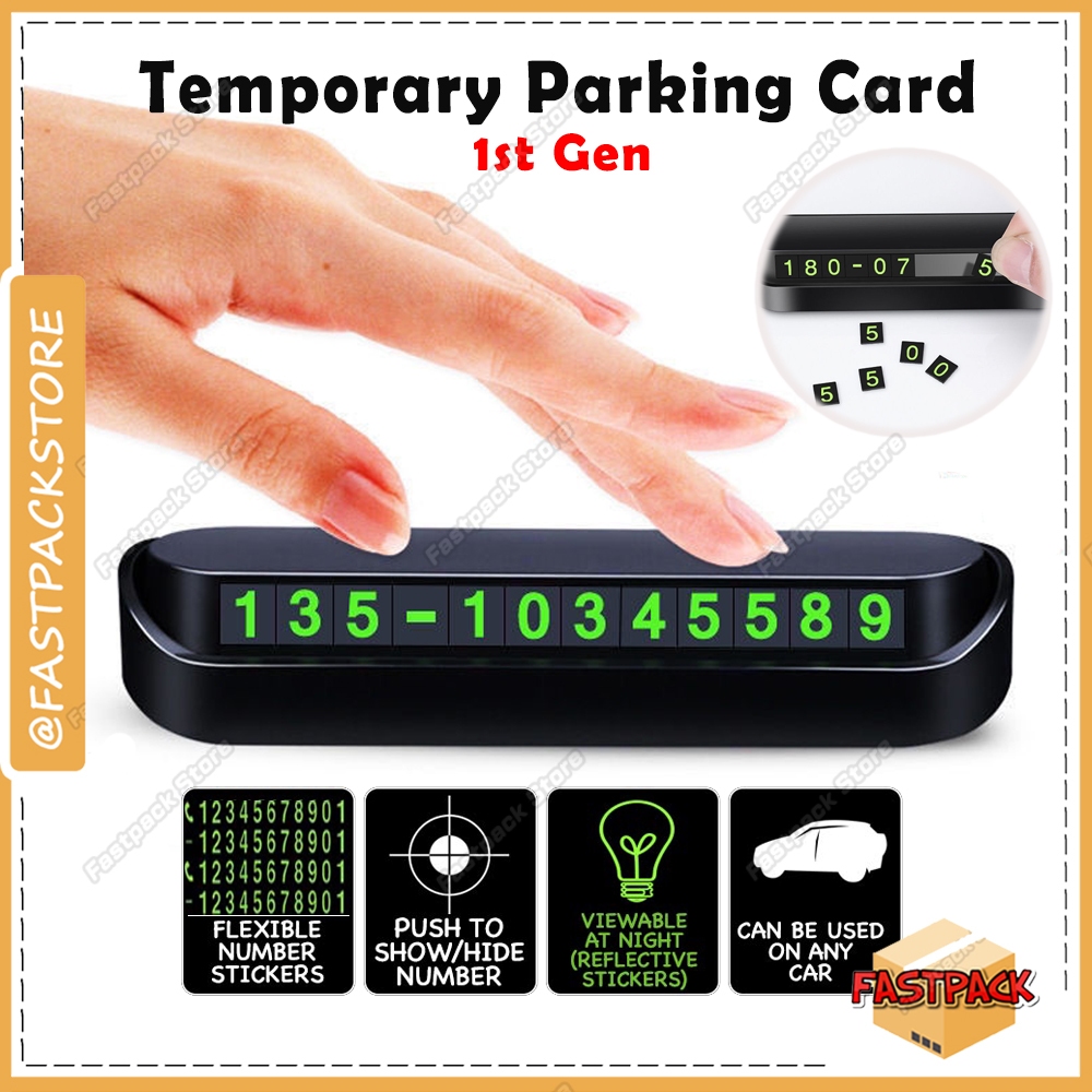 Creative Car Temporary Parking Card Number Display Plate Luminous ...