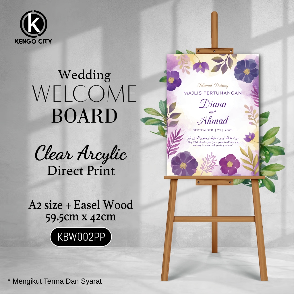 Welcome Board Acrylic/Welcome Board/Wedding Ceremony/Engagement ...