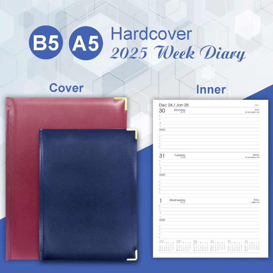 2025 Diary Slim Week To View Hard Cover Slimline Notebook Planner Journal Floral - Foto 5