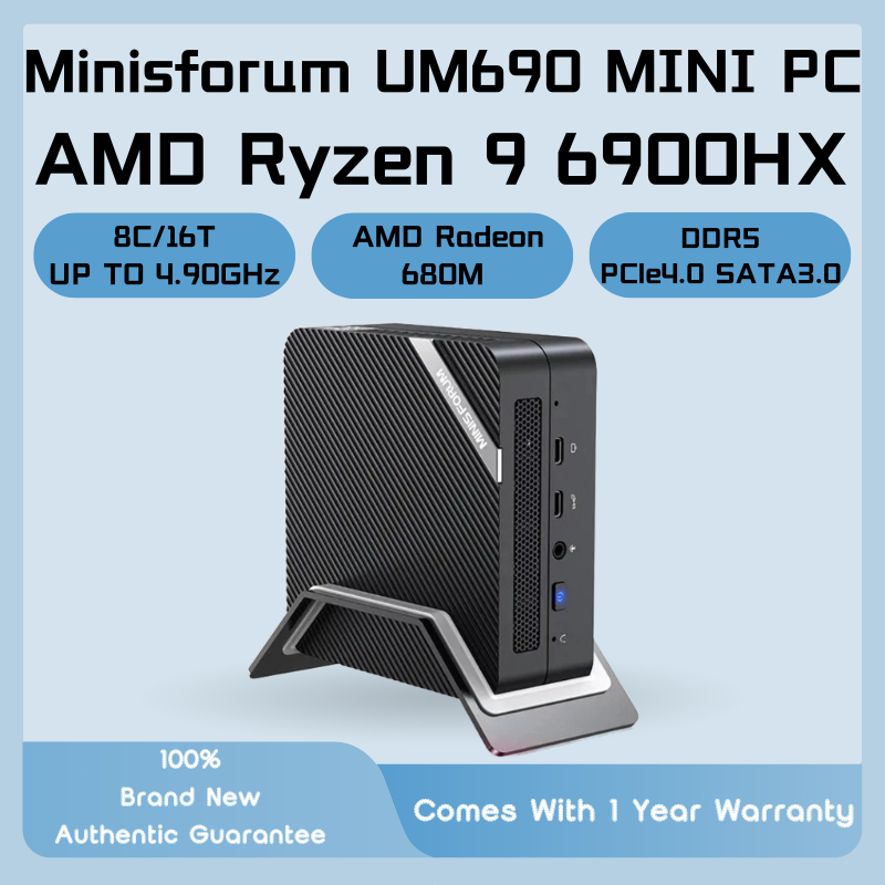 美品 UM690S Ryzen 9 6900HX ミニPC 32GB/1TB MINISFORUM UM690S is a mini PC with Ryzen 9 6900HX and