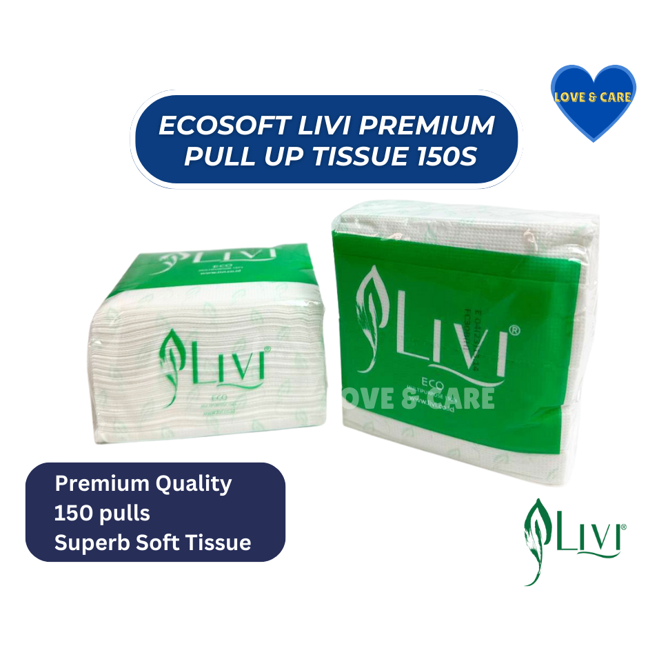 Ecosoft Livi Premium Pull up Tissue 150s Multipurpose Tissue Tisu paper