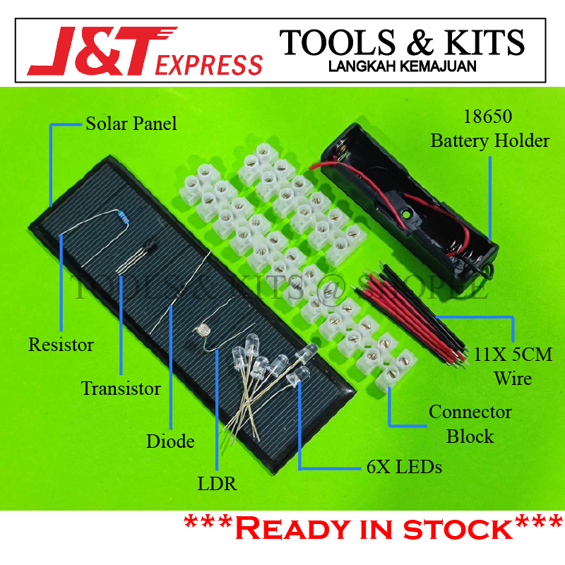 6X Solar LEDs with Automatic ON/OFF using Transistor/LDR/18650 Battery ...