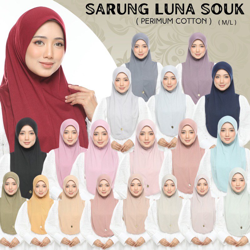 TUDUNG SARUNG PLAIN COTTON KOREA EXTRA SOFT MURAH SAIZ ML ANTI KEDUT ...