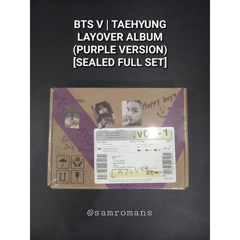 OFFICIAL BTS V KIM TAEHYUNG LAYOVER ALBUM (PURPLE VERSION) [SEALED FULL ...