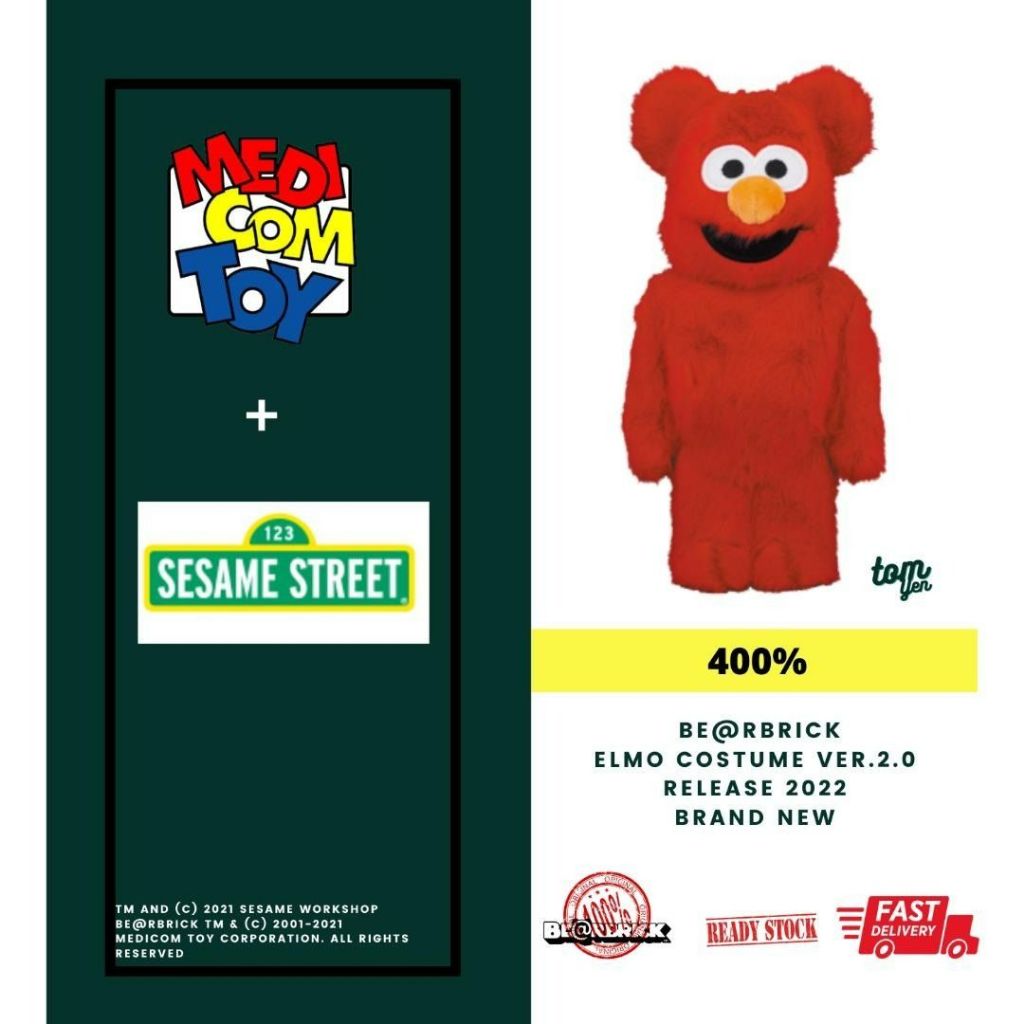 Open Checked) Bearbrick BE@RBRICK ELMO Costume Ver.2.0 Release 2022 400% |  Shopee Philippines