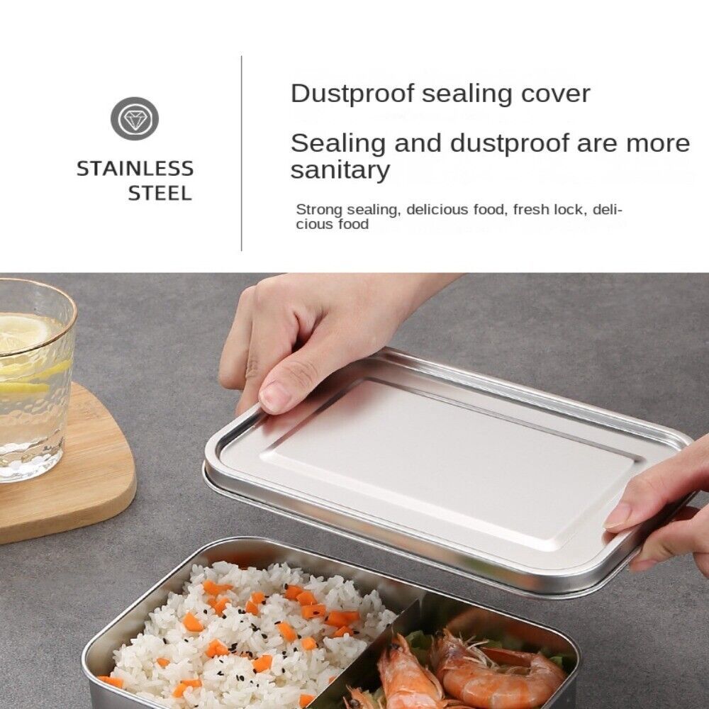850ml/1400ml Lunch Container Stainless Steel Bento Box Compartment ...