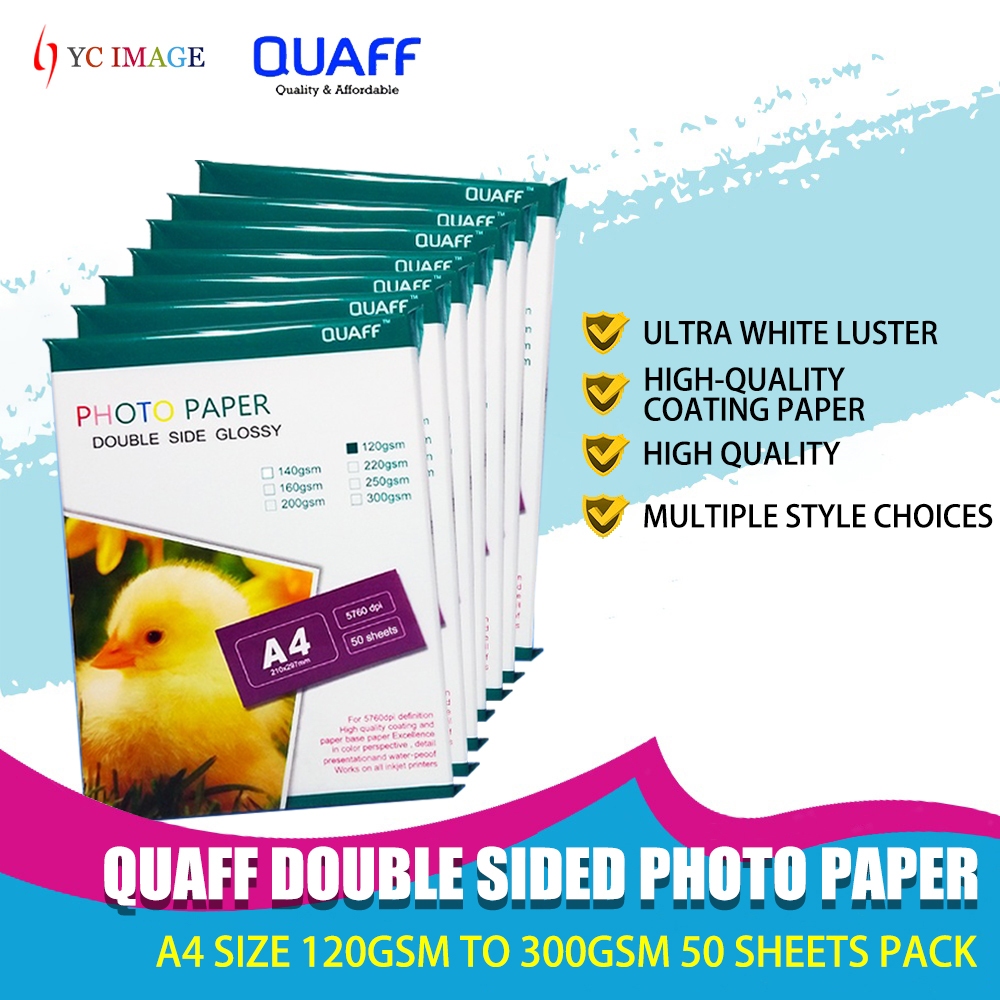 Quaff A4 Size Double Sided Glossy Photo Paper From 120gsm To 300gsm 50 ...