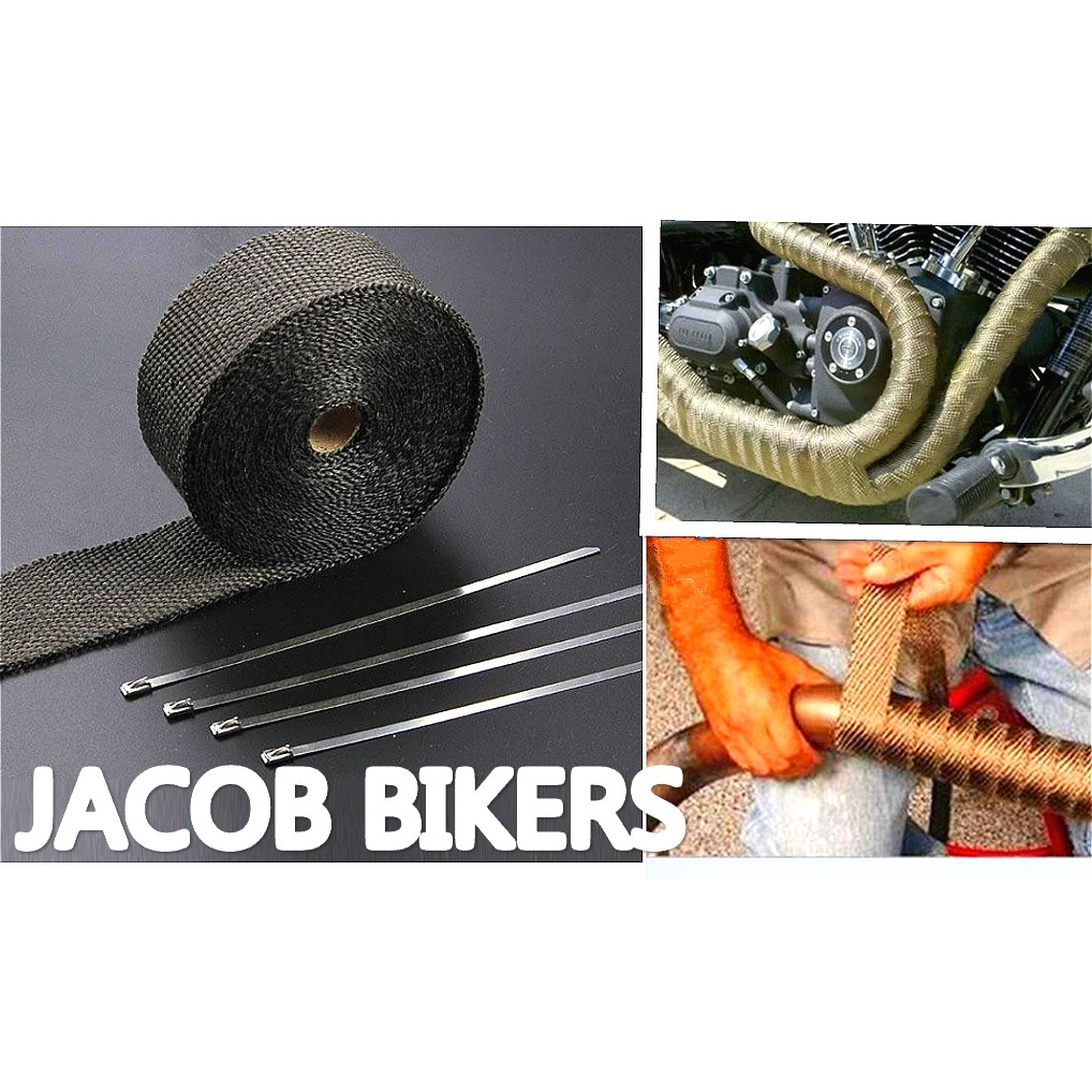 Titanium Exhaust MUFFLER Heat Wrap Roll for Motorcycle Fiberglass Heat