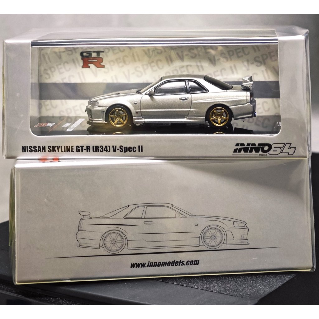 INNO64 NISSAN SKYLINE GT-R (R34) V-SPEC II SILVER | Shopee Philippines