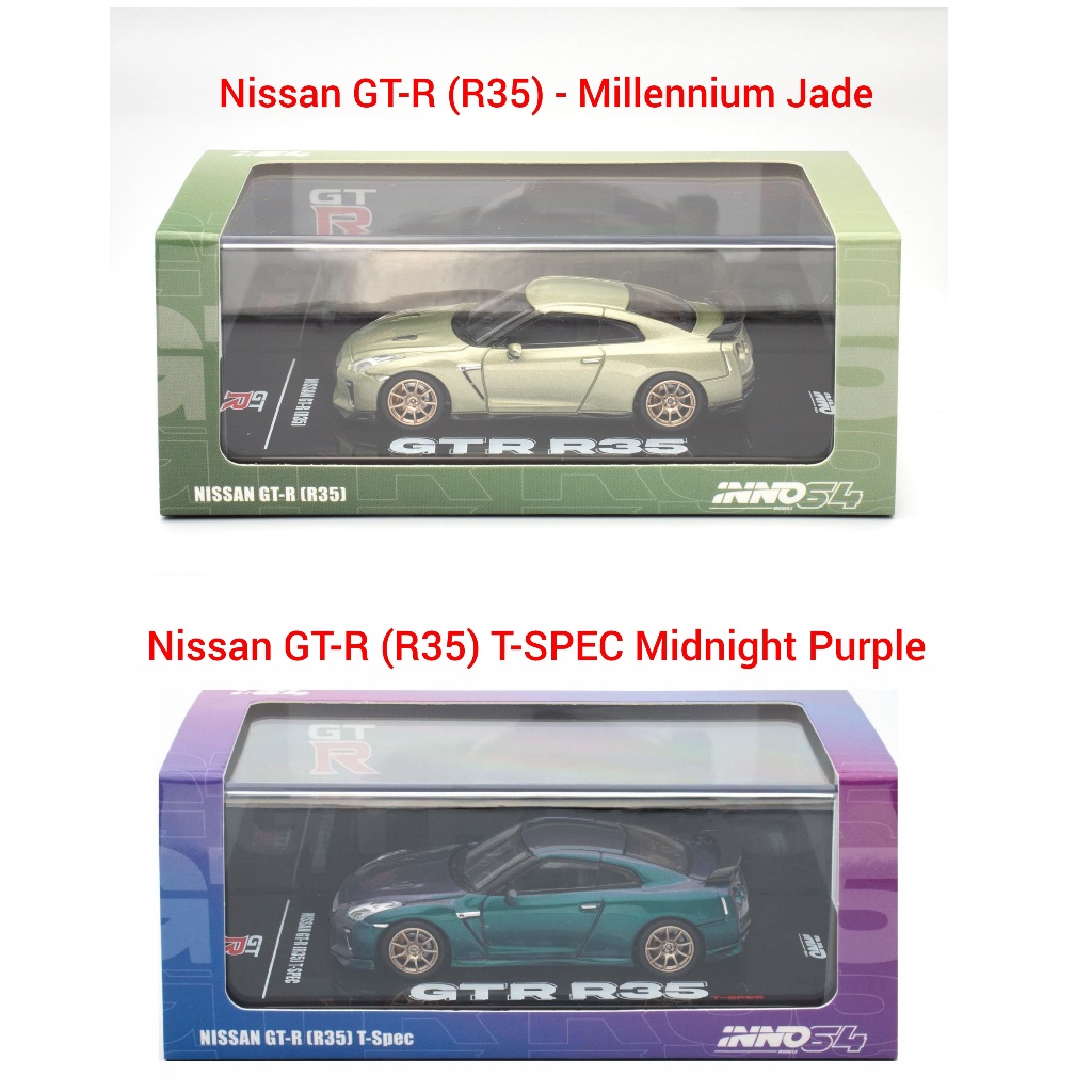 INNO64 Nissan GT-R R35 ️ ️ Millennium Jade & T-SPEC Midnight Purple ...