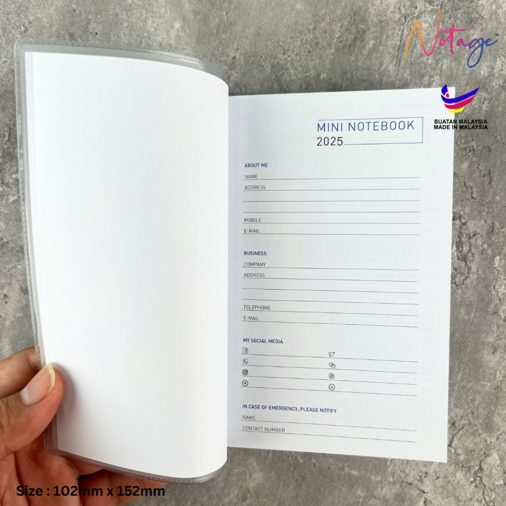 Mini Planner Notebook 2025 PVC Cover A6 Small Notebook 2025 Calendar ...