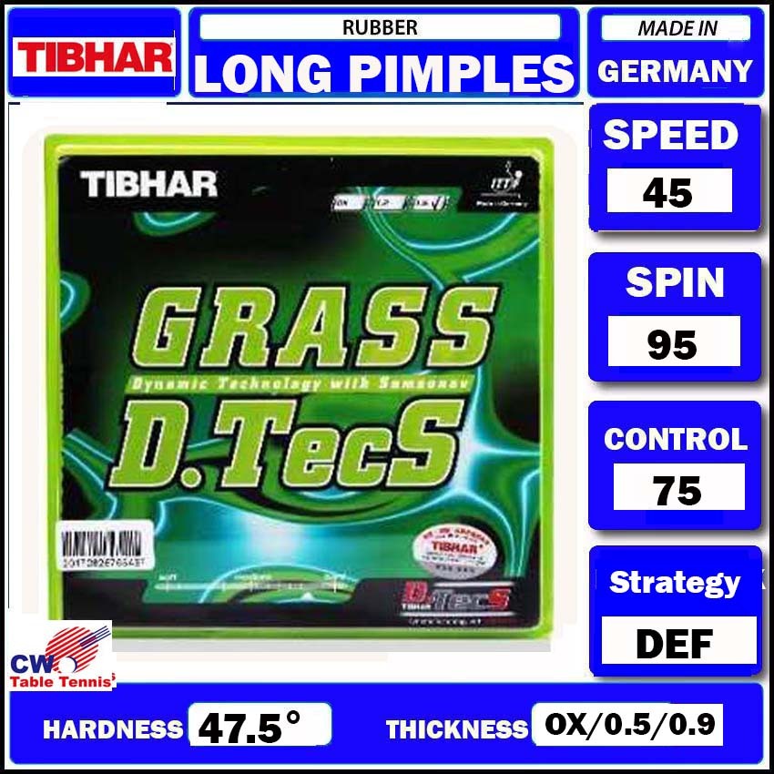 TIBHAR GRASS D.TecS Long Pimples PipsOut Table Tennis Rubber Ping Pong Rubber Shopee Philippines