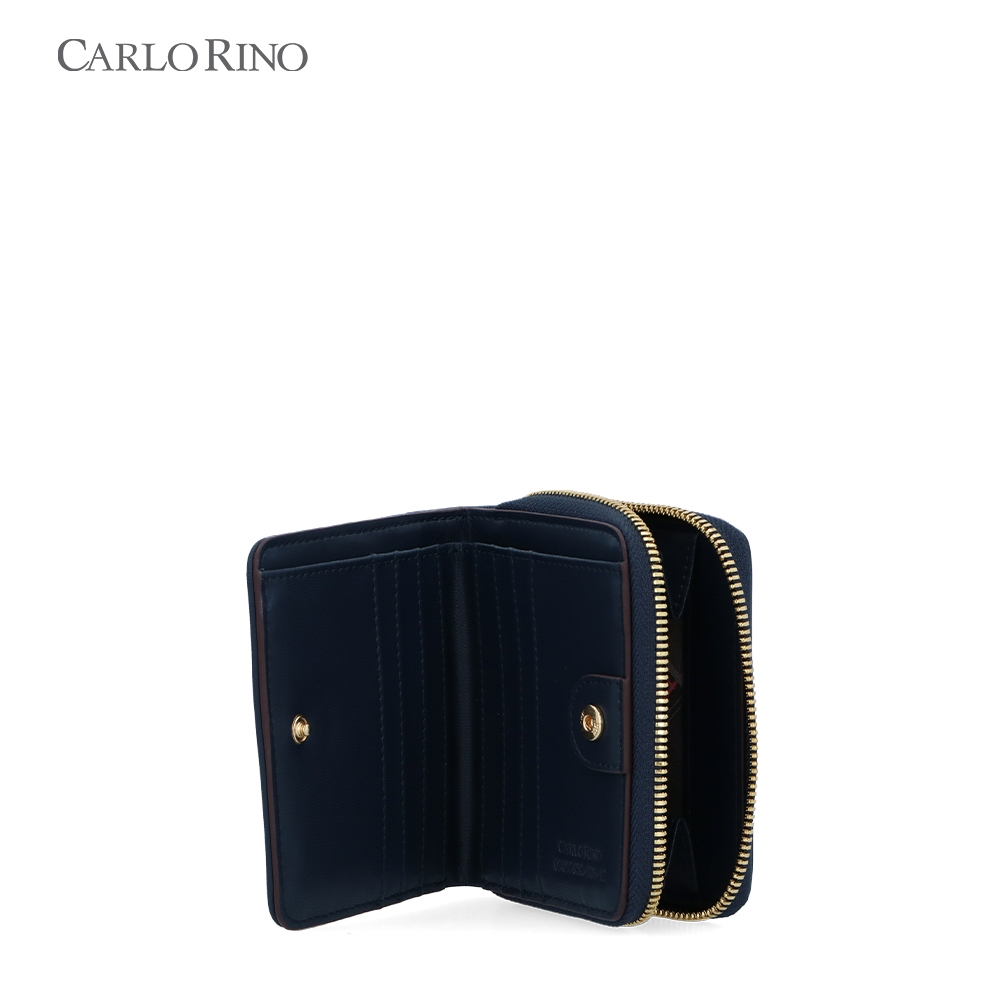 Carlo Rino Dark Blue Carlo GEO Jacquard Short Zipper Wallet | Shopee ...