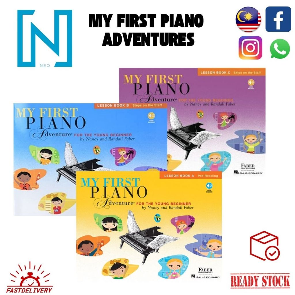 FABER MY FIRST PIANO ADVENTURES FOR THE YOUNG BEGINNER LESSON BOOK A,B ...