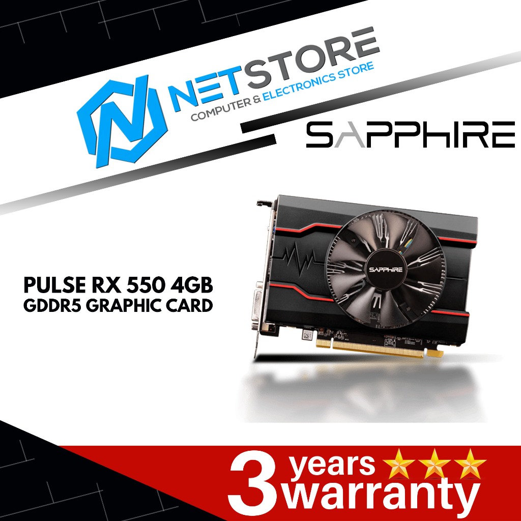 SAPPHIRE PULSE RX 550 4GB GDDR5 GRAPHIC CARD - 11268-01-20G | Shopee ...