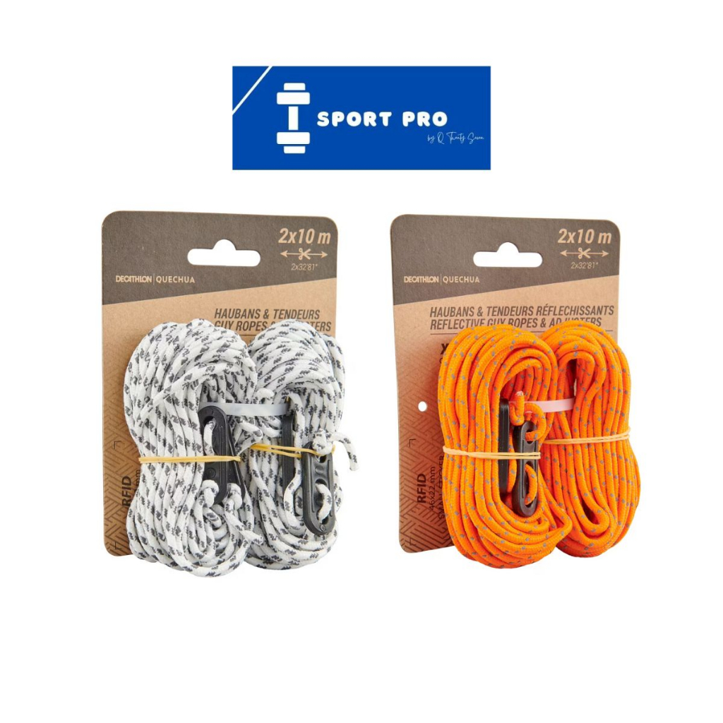 Decathlon / 2 Guy Ropes and 4 Guy Lines For Tents / Reflective Camping
