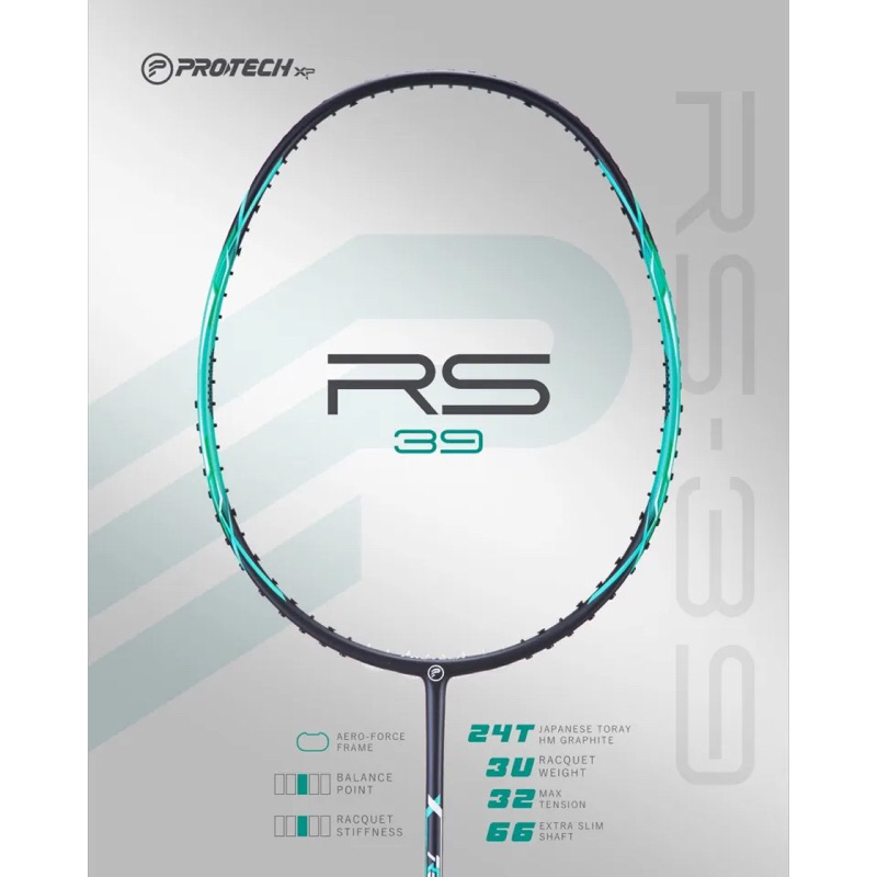 PROTECH RS 39 3UG1 MAX 32 LBS BADMINTON RACKET | Shopee Philippines