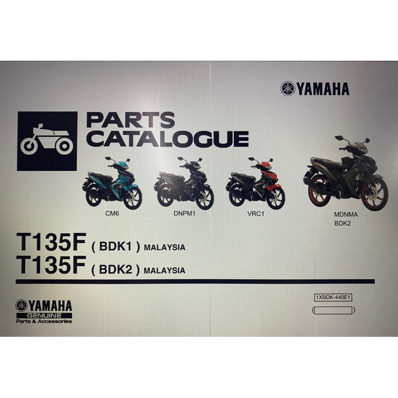 Yamaha LC135 FUEL INJECTION / LC135 V8 [ BDK ] Parts Catalogue / Buku Part Katalog LC V8 FI 2022