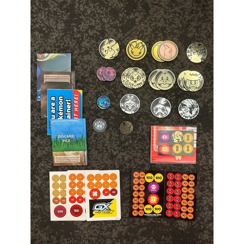 Pokemon TCG Accessories Coins, Damage Counters & Playmat Shopee