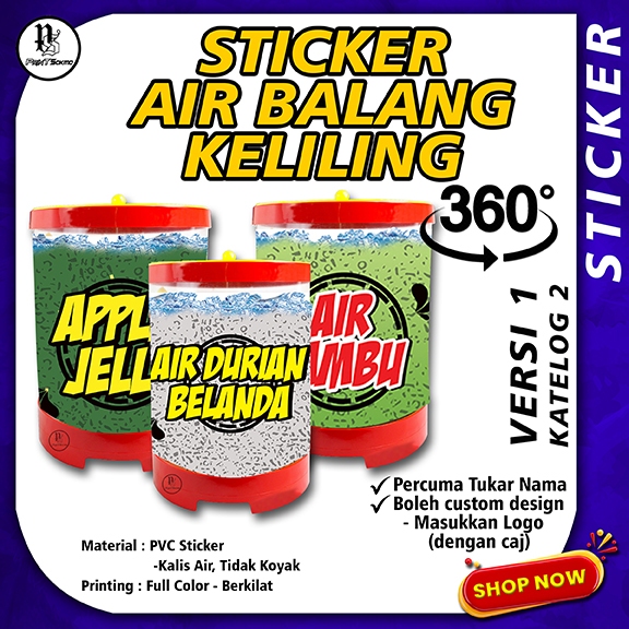 Sticker Balang Water Around Always Looks Full & Fresh PVC Material ...