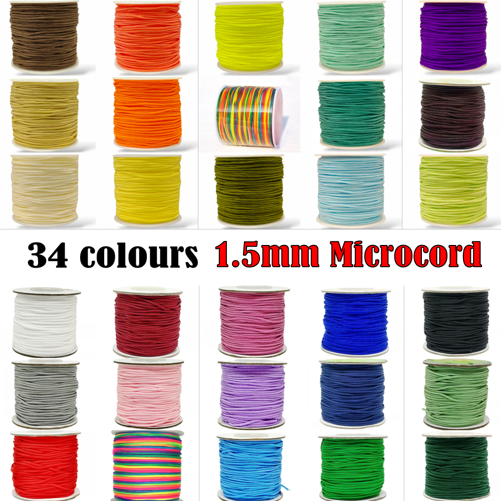 10ft Micro Cord 1.5mm Microcord for Paracord Bracelet Handcraft Stitch  Weaving Stitching DIY Craft Neon Fluorescent