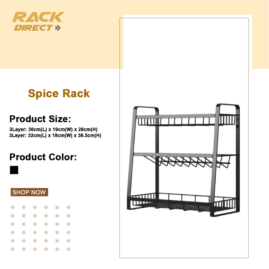 Rack Direct Stainless Steel Kitchen Spice Rack Seasoning Bottle Rack ...