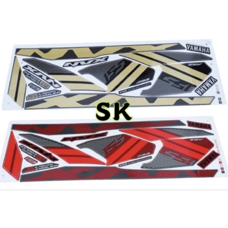 Nvx Yamaha Stripe Gp Drmk Gold Body Cover Sticker Shopee