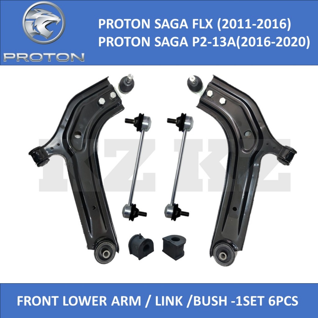 1 SET 6PCS -FRONT LOWER ARM/STABILIZER BUSH/STABILIZER LINK-PROTON SAGA ...