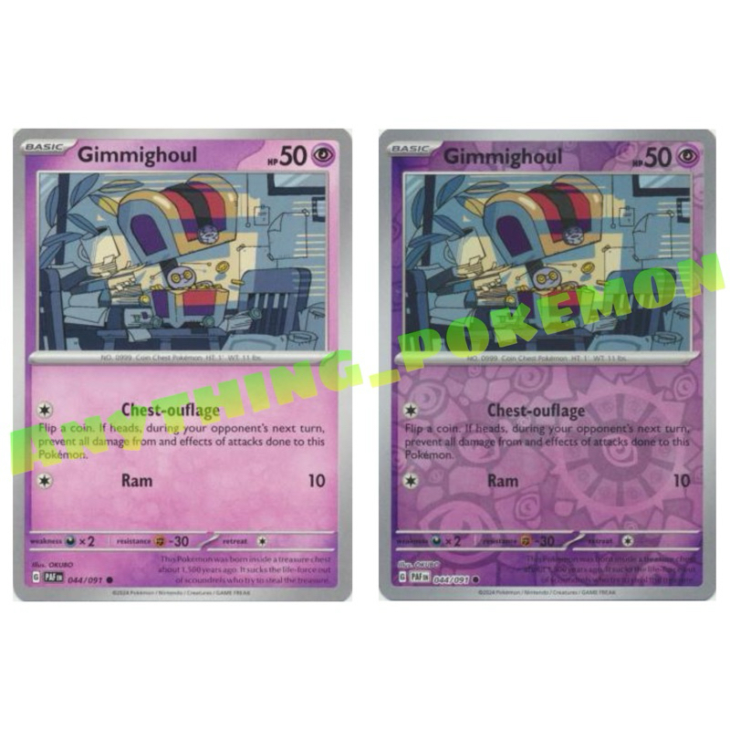 Pokemon Card - Gimmighoul (044/091) - NORMAL/REVERSE HOLO - Paldean ...