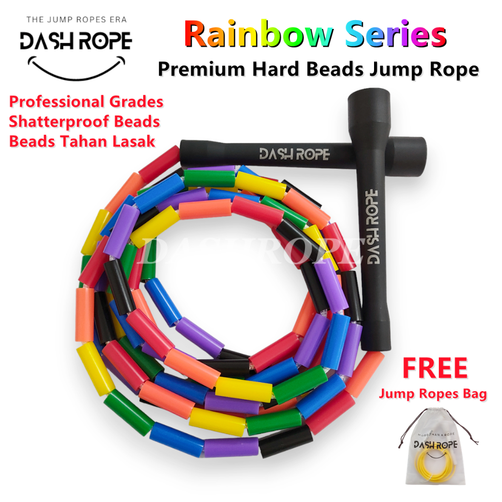 DASH ROPE Shatterproof Hard Beads Colorway Freestyle Jump Ropes ...