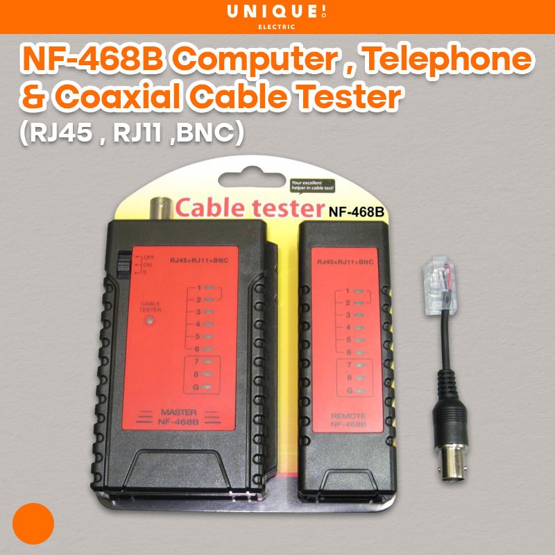NF-468B COMPUTER , TELEPHONE & COAXIAL CABLE TESTER (RJ45 , RJ11 ,BNC ...