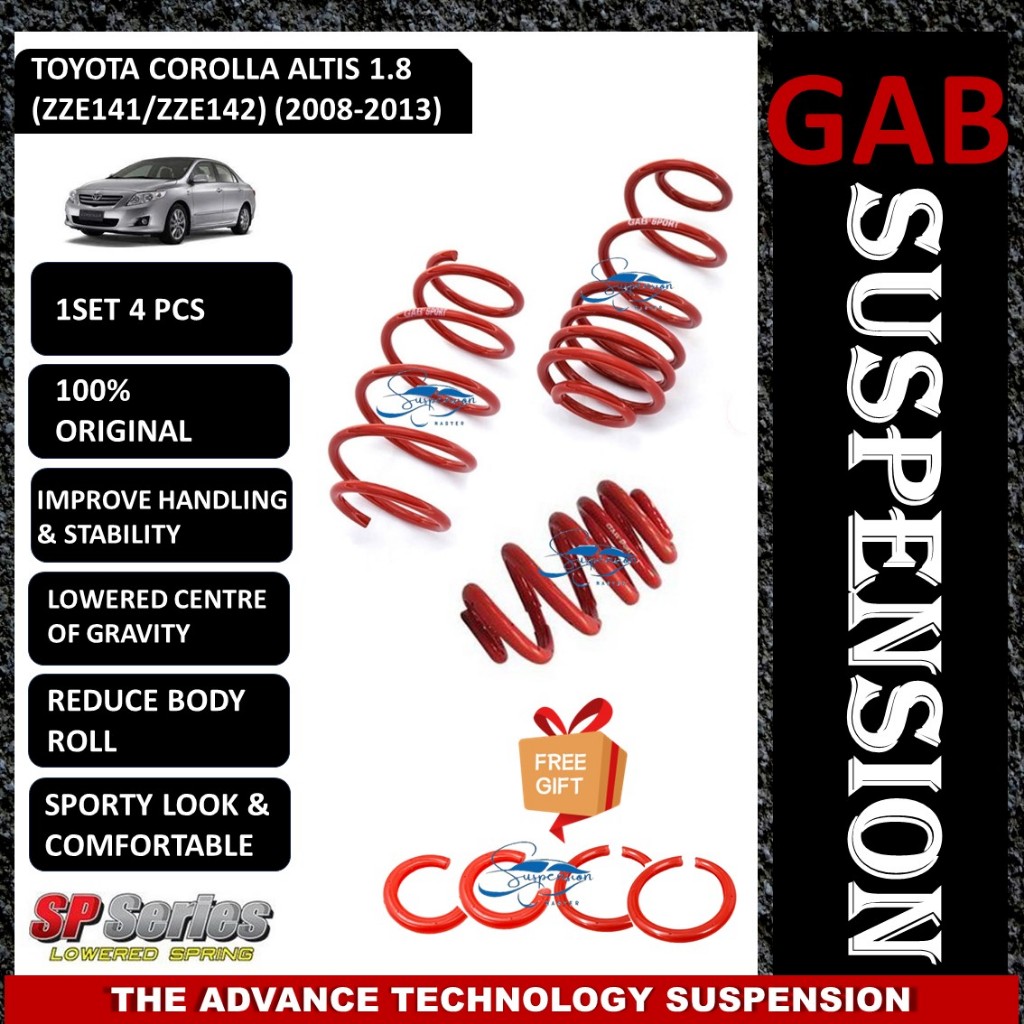 SET GAB SPORT SPRING WITH (FOC) !! TOYOTA COROLLA ALTIS 1.8 (ZZE141 ...