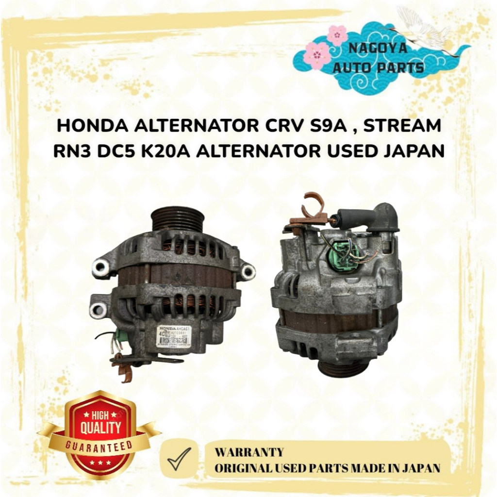 HONDA ALTERNATOR CRV S9A , STREAM RN3 DC5 K20A ALTERNATOR USED JAPAN ...