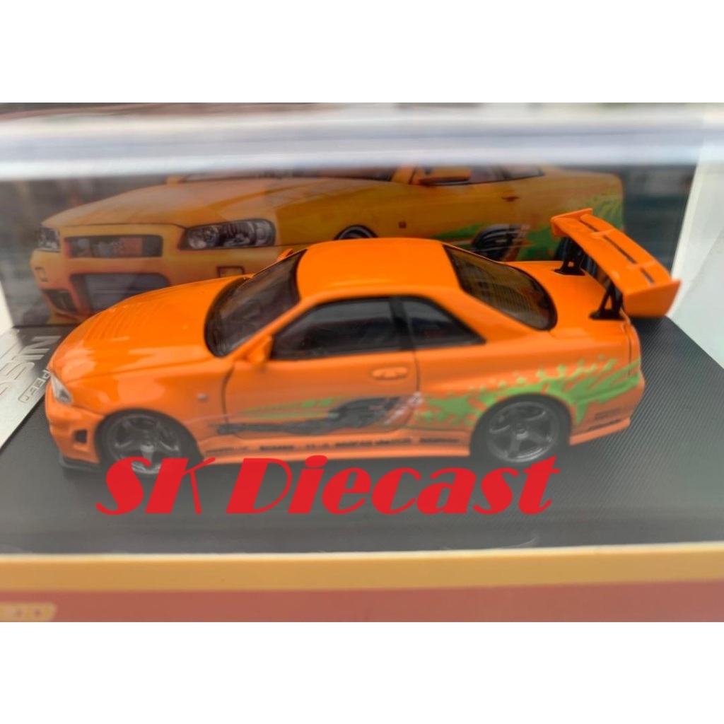 Fast Speed 1/64 Nissan R34 Z-Tune, High Wing, Orange | Shopee Philippines