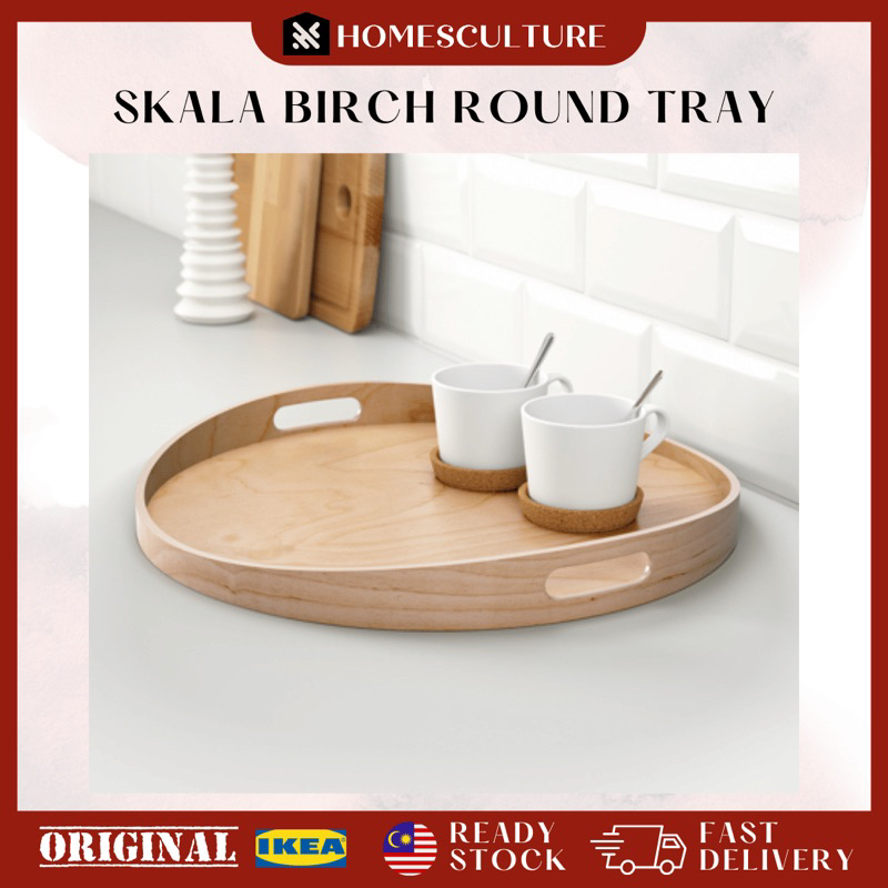 SKALA Wooden Serve Tray Birch Kitchen Round Serving Tray Talam Dulang ...