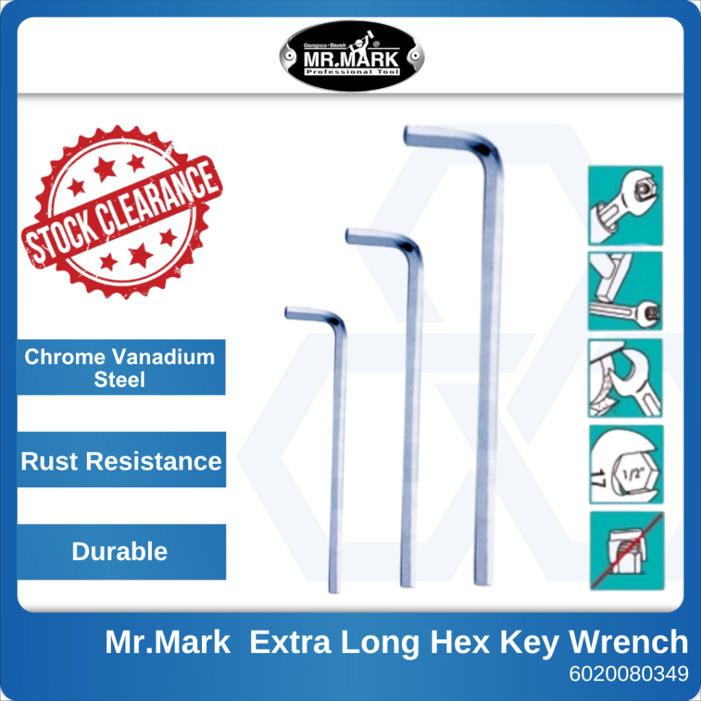 Mr.Mark MK-TOL-3375 Extra Long Hex Key Wrench 6mm 8mm 9mm 10mm | Shopee ...