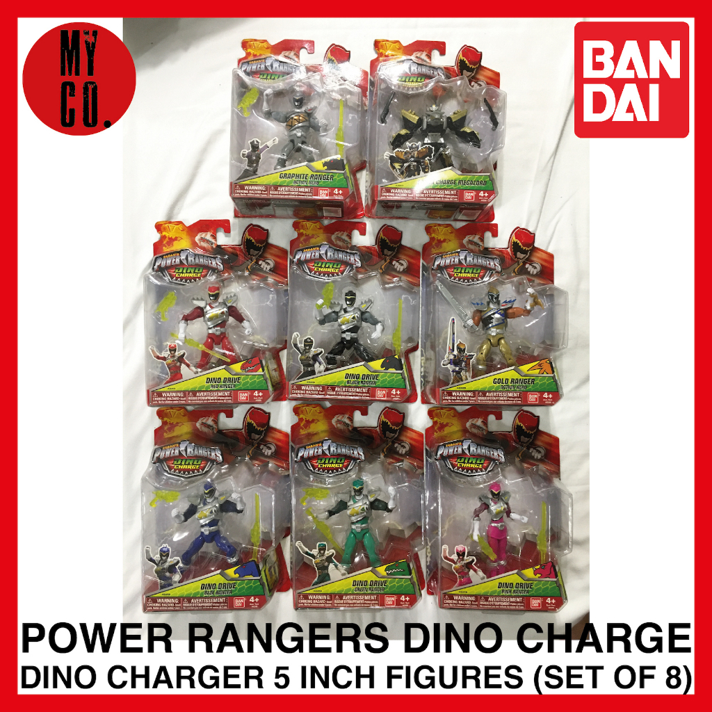 POWER RANGERS DINO CHARGE DINO CHARGER 5 INCH FIGURES (SET OF 8) BANDAI ...