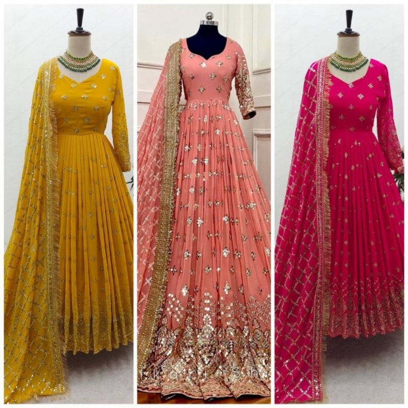 Cotton Fancy Dress Top with Pant and Dupatta Collection