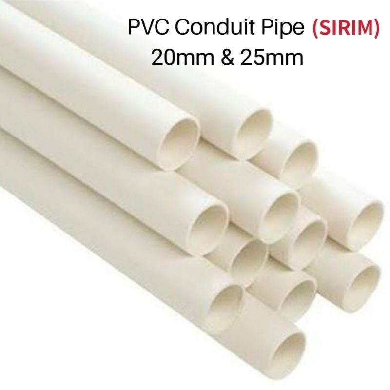PVC conduit pipe white SIRIM for electrical 20mm 3/4" inch & 25mm 1