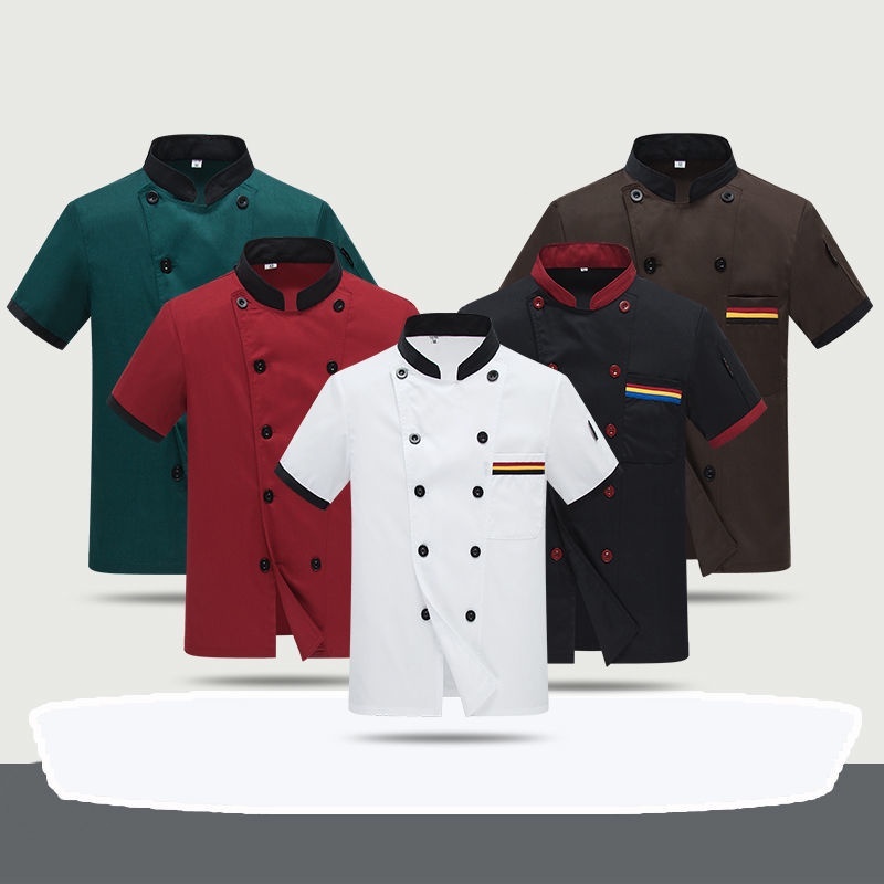 Chef Uniform Chef Clothes Short Sleeve Waitress Uniform Waiter Uniform ...