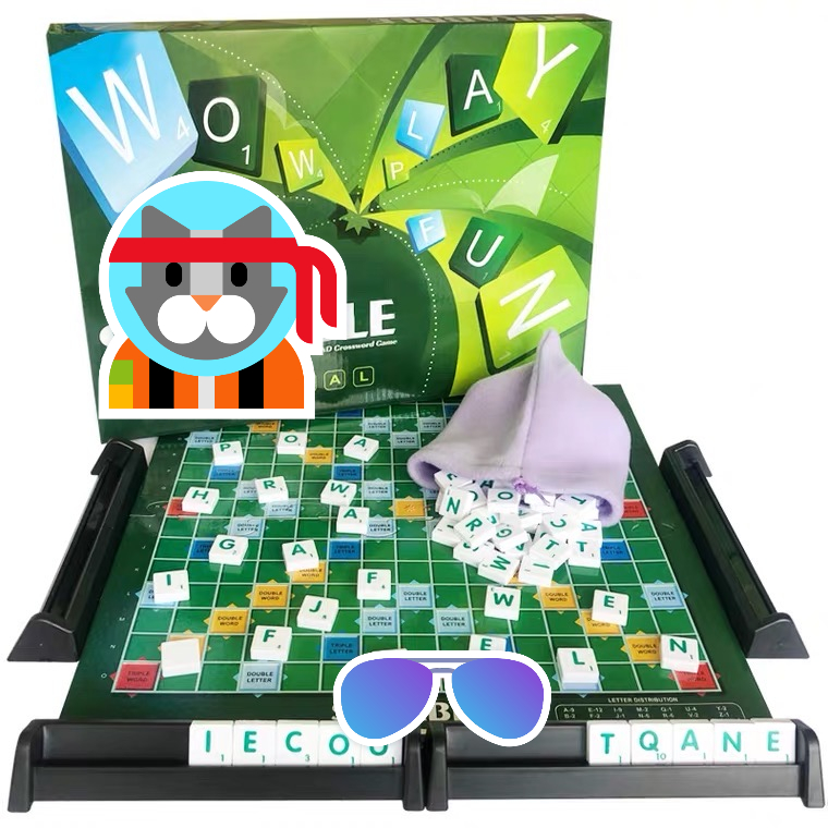 QUALITY Words Spelling Scrabble Board Game playboard is thick