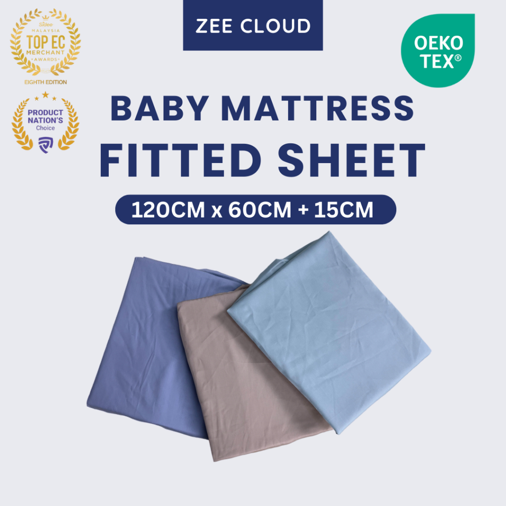 Bamboo Baby Mattress Fitted Sheet (120cm x 60cm + 15cm/1 Pc) Shopee
