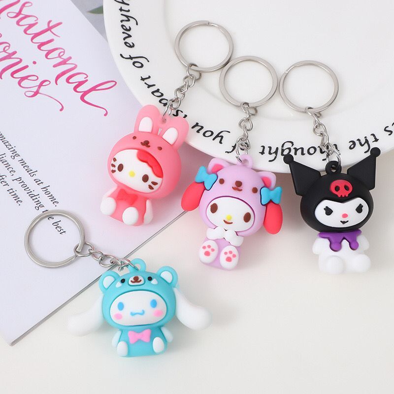 Keychain 3D Kuromi Friends Kuromi Hello Kitty Cinnamorrol My Melody ...